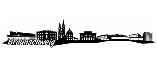 Samunshi® Braunschweig Skyline Wandtattoo Sticker Aufkleber Wandaufkleber City Gedruckt Braunschweig 120x23cm schwarz von Samunshi