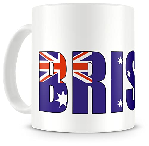 Samunshi® Brisbane Schriftzug Tasse Kaffeetasse Teetasse Australia Australien von Samunshi