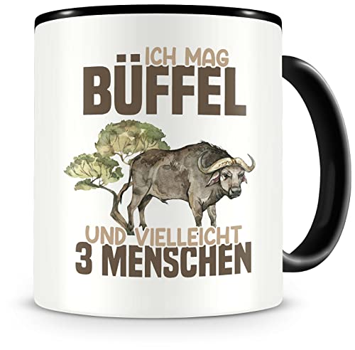 Samunshi® Büffel Tasse mit Spruch Ich mag Büffel Geschenk für Büffel Fans Kaffeetasse Lustige Tassen zum Geburtstag 300ml von Samunshi