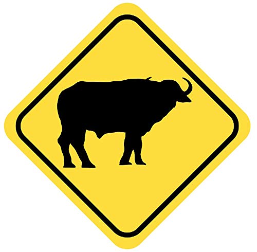 Samunshi® Büffel Warnschild Warndreieck Aufkleber Achtung Vorsicht Tier - 8x8cm mehrfarbig von Samunshi