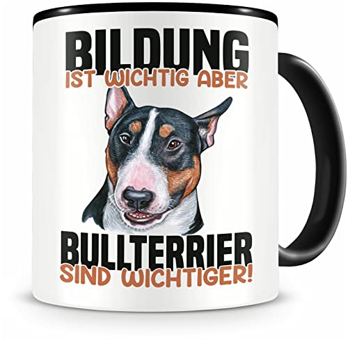 Samunshi® Bullterrier Tasse mit Spruch Bildung Wichtig Bullterrier Wichtiger Geschenk für Hunde Fans Kaffeetasse Lustige Tassen zum Geburtstag von Samunshi