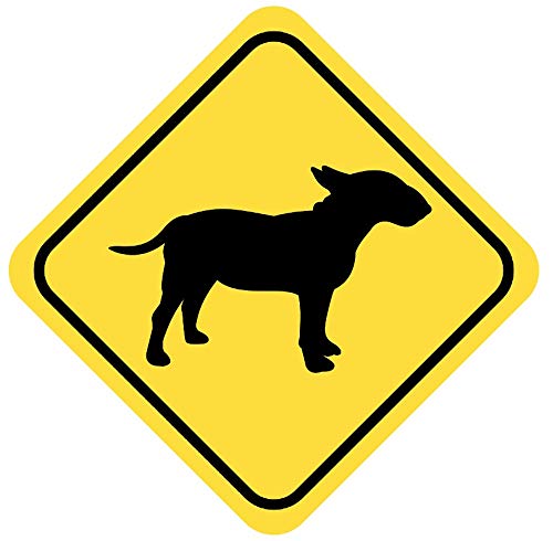 Samunshi® Bullterrier Warnschild Warndreieck Aufkleber Achtung Vorsicht Hund - 25x25cm mehrfarbig von Samunshi
