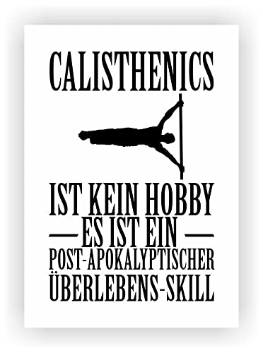 Samunshi® Calisthenics ist kein Hobby Poster Plakat Deko Jugendzimmer Geschenk DIN A1 59,4x84,1cm weiß/schwarz von Samunshi