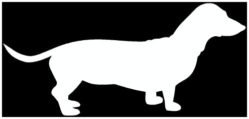 Samunshi® Dackel Hunde Aufkleber Autoaufkleber Sticker in 7 Größen und 25 Farben (20x9,2cm weiß) von Samunshi