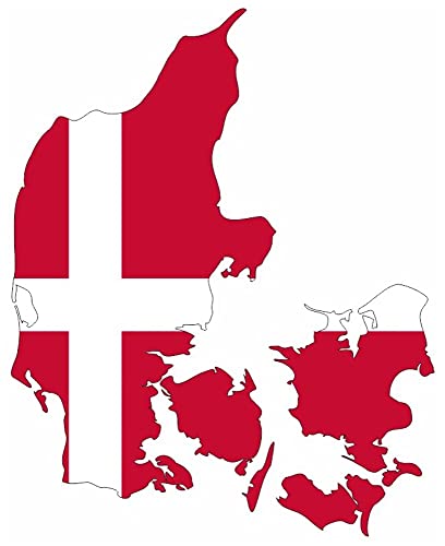Samunshi® Dänemark Wandtattoo Nationalfarben Flagge Fahne - 24x30cm von Samunshi