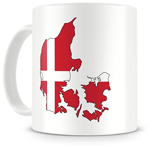 Samunshi® Dänemark in Nationalfarben Tasse Kaffeetasse Teetasse von Samunshi