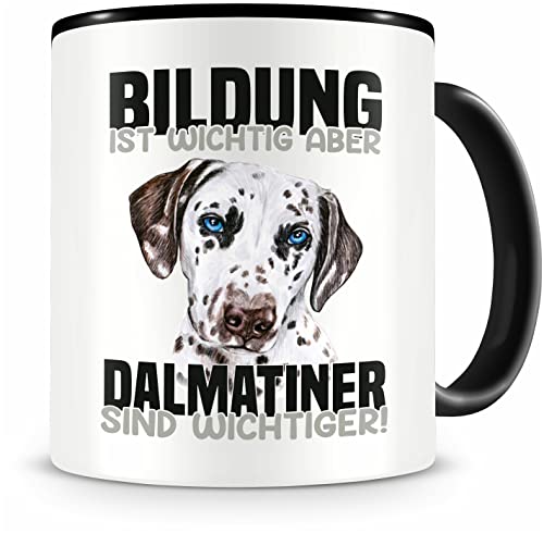 Samunshi® Dalmatiner Tasse mit Spruch Bildung Wichtig Dalmatiner Wichtiger Geschenk für Hunde Fans Kaffeetasse Lustige Tassen zum Geburtstag von Samunshi