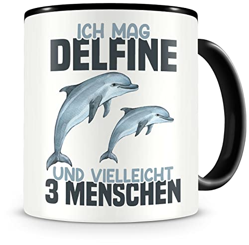 Samunshi® Delfin Tasse mit Spruch Ich mag Delfine Geschenk für Delfin Fans Kaffeetasse Lustige Tassen zum Geburtstag von Samunshi