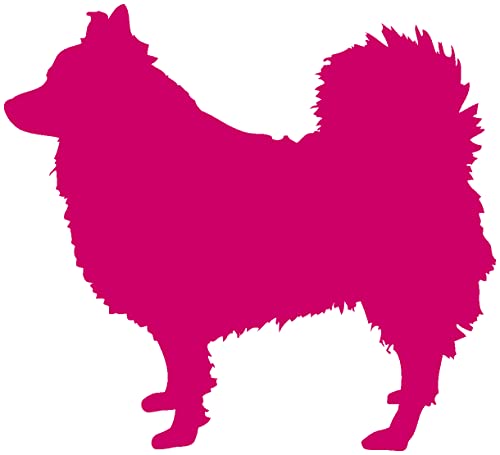 Samunshi® Deutscher Spitz Hunde Aufkleber Autoaufkleber Sticker in 6 Größen und 25 Farben (15x13,5cm pink) von Samunshi