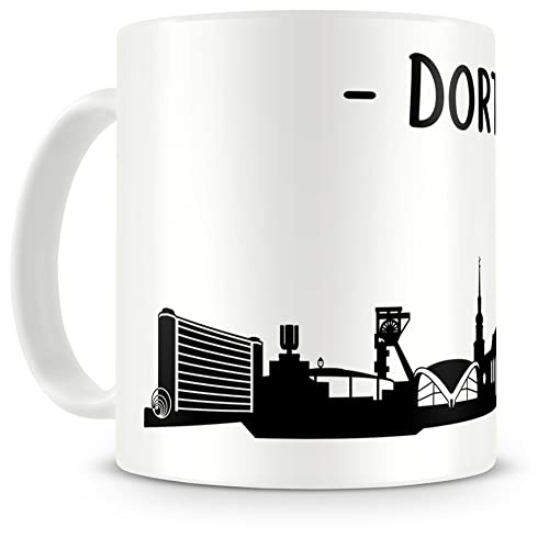 Samunshi® Dortmund Skyline Tasse Kaffeetasse Teetasse H:95mm/D:82mm weiß von Samunshi