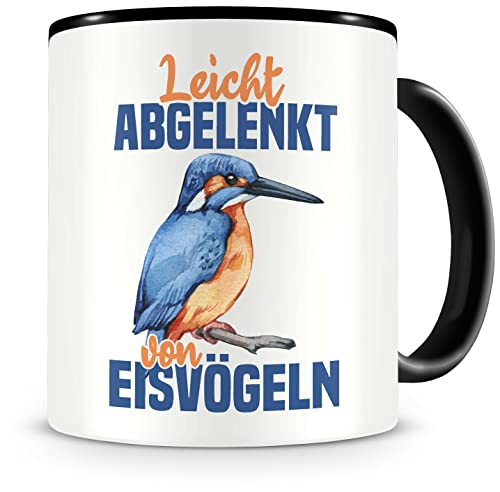 Samunshi® Eisvogel Tasse mit Spruch Leicht abgelenkt von Eisvögeln Geschenk für Eisvogel Fans Kaffeetasse Lustige Tassen zum Geburtstag von Samunshi