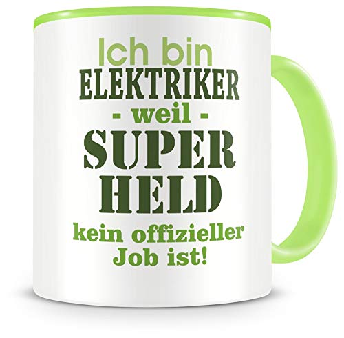 Samunshi® Elektriker Tasse mit Spruch Geschenk für Elektriker Mann Frau Kaffeetasse groß Lustige Tassen zum Geburtstag grün 300ml von Samunshi