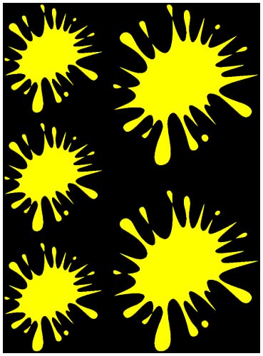 Samunshi® Farbklecks Aufkleber Klecks Sticker 5er Set 2x8x9cm,3x5x6cm gelb von Samunshi