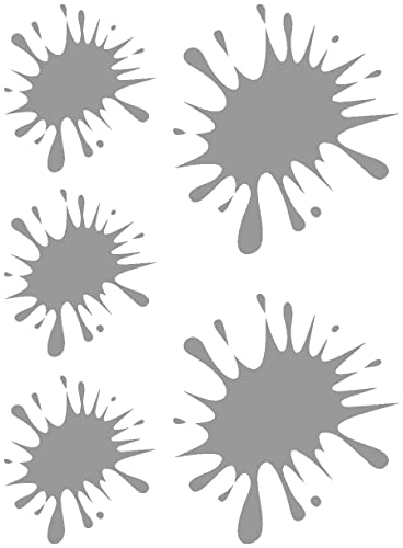 Samunshi® Farbklecks Aufkleber Klecks Sticker 5er Set 2x8x9cm,3x5x6cm grau von Samunshi