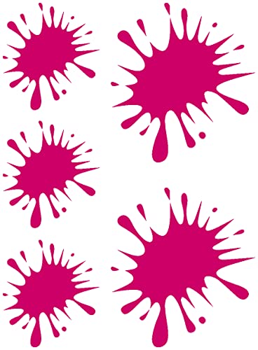 Samunshi® Farbklecks Aufkleber Klecks Sticker 5er Set 2x8x9cm,3x5x6cm pink von Samunshi