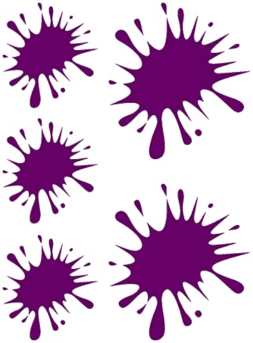 Samunshi® Farbklecks Aufkleber Klecks Sticker 5er Set 2x8x9cm,3x5x6cm violett lila von Samunshi