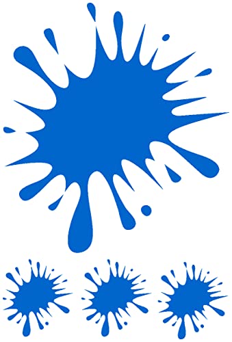 Samunshi® Farbkleckse Aufkleber Klecks Sticker 4 Stück im Set 1x13x15cm-3x4x5cm azurblau von Samunshi
