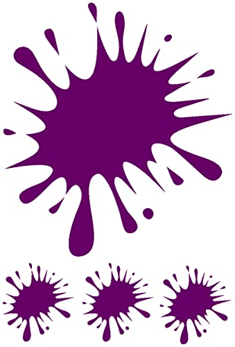 Samunshi® Farbkleckse Aufkleber Klecks Sticker 4 Stück im Set 1x13x15cm-3x4x5cm violett lila von Samunshi