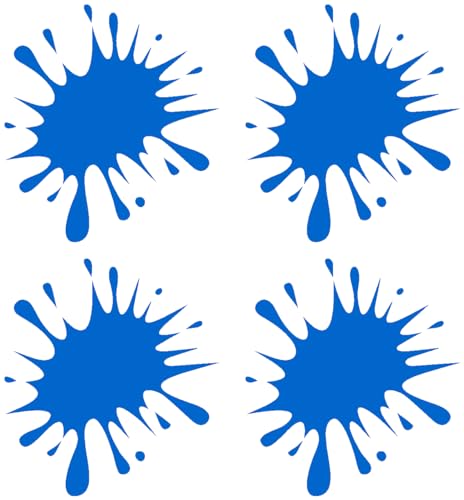 Samunshi® Farbkleckse Aufkleber Klecks Sticker 4er Set 4x6,6x7,3cm azurblau von Samunshi