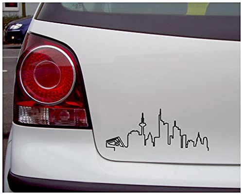 Samunshi® Frankfurt Skyline Aufkleber Silhouette in 8 Größen und 25 Farben (100x42cm türkis) von Samunshi