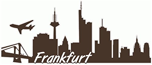 Samunshi® Frankfurt Skyline Aufkleber Sticker Autoaufkleber City Gedruckt - 15x6,3cm braun von Samunshi