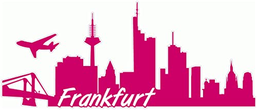 Samunshi® Frankfurt Skyline Aufkleber Sticker Autoaufkleber City Gedruckt - 15x6,3cm pink von Samunshi