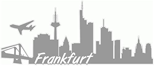 Samunshi® Frankfurt Skyline Aufkleber Sticker Autoaufkleber City Gedruckt - 20x8,4cm grau von Samunshi