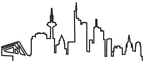 Samunshi® Frankfurt Skyline Wandtattoo Silhouette schwarz von Samunshi