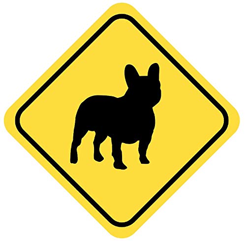 Samunshi® Französische Bulldogge Warnschild Warndreieck Aufkleber Achtung Vorsicht Hund - 10x10cm mehrfarbig von Samunshi