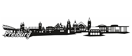Samunshi® Freiburg Skyline Wandtattoo Sticker Aufkleber Wandaufkleber City Gedruckt Freiburg 120x22cm schwarz von Samunshi