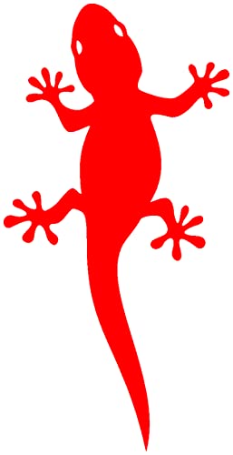 Samunshi® Gecko Aufkleber Gecko Sticker in 10 Größen und 25 Farben (12x20cm hellrot) von Samunshi