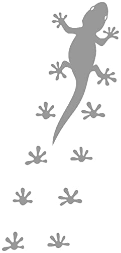 Samunshi® Gecko Fußabdrücken Aufkleber Gecko Sticker 4,7 x 10cm grau von Samunshi