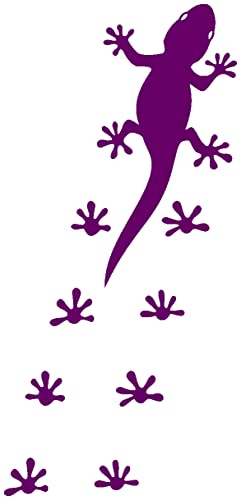 Samunshi® Gecko Fußabdrücken Aufkleber Gecko Sticker 4,7 x 10cm violett von Samunshi