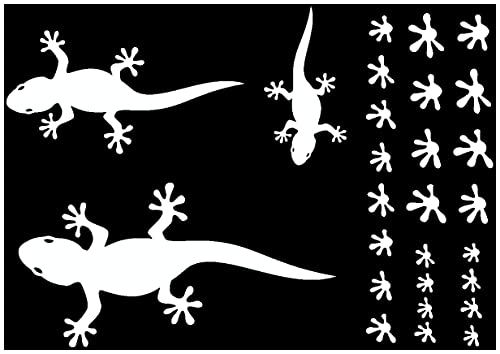 Samunshi® Gecko Wandtattoo Creativ-Set 32x22cm weiß von Samunshi