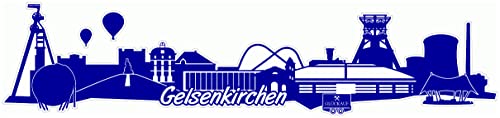 Samunshi® Gelsenkirchen Skyline Aufkleber Sticker Autoaufkleber City Gedruckt - 100x22cm brillantblau von Samunshi