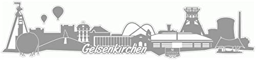 Samunshi® Gelsenkirchen Skyline Aufkleber Sticker Autoaufkleber City Gedruckt - 40x9cm grau von Samunshi
