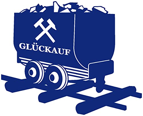 Samunshi® Glück Auf Lore Wandtattoo Gelsenkirchen Bottrop Ruhrpott Ruhrgebiet Schalke Oberhausen 40 x 32cm königsblau von Samunshi