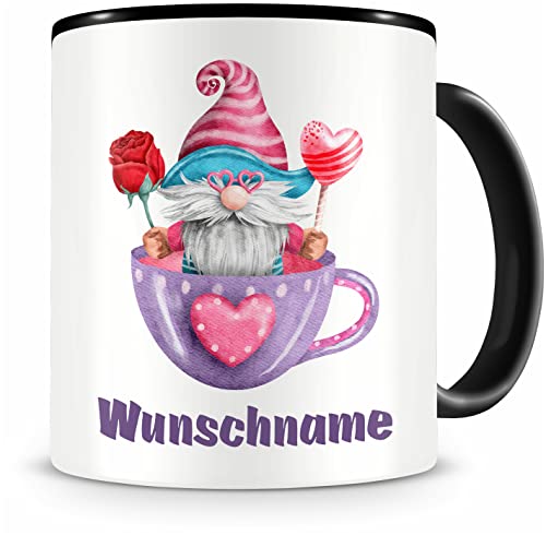 Samunshi® Gnome Tasse mit Name nach Wahl Gnom in Tasse Geschenk für Gnom Fans zu Valentinstag Muttertag Vatertag Kaffeetasse Lustige Tassen zum Gebu von Samunshi