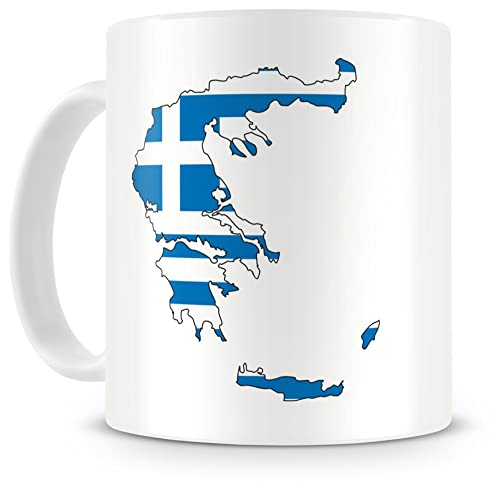 Samunshi® Griechenland in Nationalfarben Tasse Kaffeetasse Teetasse von Samunshi