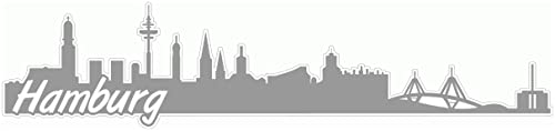 Samunshi® Hamburg Skyline Aufkleber Sticker Autoaufkleber City Gedruckt - 100x23cm grau von Samunshi