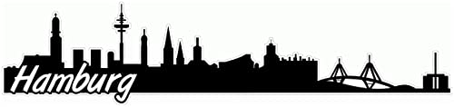 Samunshi® Hamburg Skyline Aufkleber Sticker Autoaufkleber City Gedruckt - 30x6,8cm schwarz von Samunshi