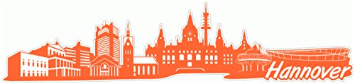 Samunshi® Hannover Skyline Aufkleber Sticker Autoaufkleber City Gedruckt - 120x27cm orange von Samunshi