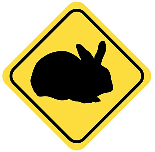 Samunshi® Hase Warnschild Warndreieck Aufkleber Achtung Vorsicht Tier - 8x8cm mehrfarbig von Samunshi