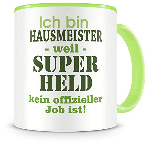 Samunshi® Hausmeister Tasse mit Spruch Geschenk für Hausmeister Mann Frau Kaffeetasse groß Lustige Tassen zum Geburtstag grün 300ml von Samunshi