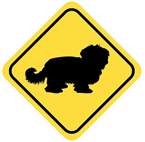 Samunshi® Havaneser Warnschild Warndreieck Aufkleber Achtung Vorsicht Hund - 8x8cm mehrfarbig von Samunshi