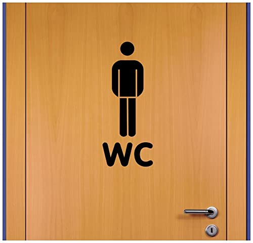 Samunshi® Herren WC Tür Schild Türaufkleber Wandtattoo 8 x 20cm enzian von Samunshi