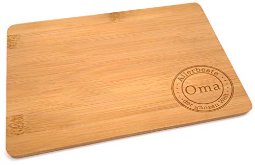 Samunshi® Holzbrett mit Gravur Allerbeste Oma aus Bambus Brett Frühstücksbrettchen als Holz Schneidebretter Holzbrett Küche Vesperbrett von Samunshi