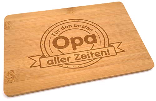 Samunshi® Holzbrett mit Gravur Bester Opa aus Bambus Brett Frühstücksbrettchen als Holz Schneidebretter Holzbrett Küche Vesperbrett von Samunshi