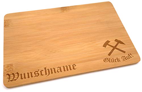 Samunshi® Holzbrett mit Gravur Glück Auf Hammer und Schlägel aus Bambus Brett Frühstücksbrettchen als Holz Schneidebretter Holzbrett Küche Vespe von Samunshi