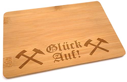 Samunshi® Holzbrett mit Gravur Glück Auf aus Bambus Brett Schneidebrett klein Brotzeitbrett Holz Schneidebretter Holzbrett Küche von Samunshi